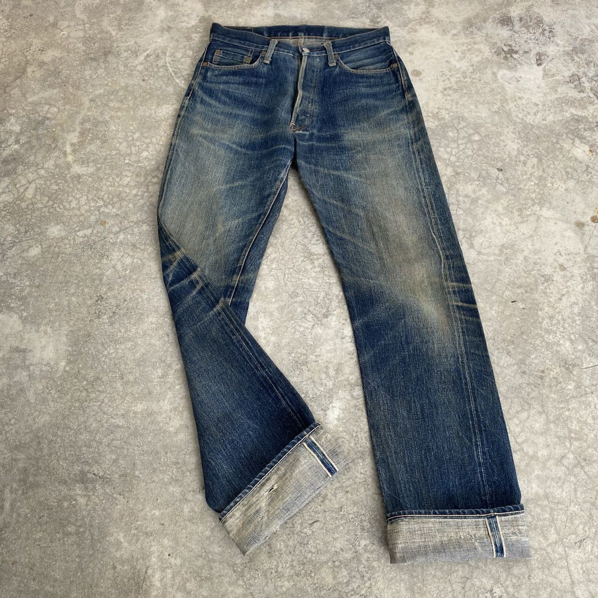 Denime Vintage 90’s Denime Faded Blue Distressed Selvedge Jeans Size US 30 / EU 46 - 1 Thumbnail