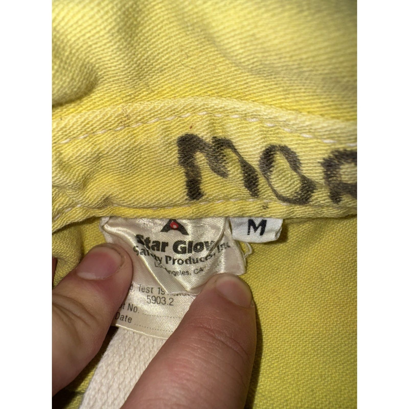 Vintage VINTAGE Star Glove Firefighter Chore Jacket USA Made Distressed Workwear M Yellow Men's Jacket Size US M / EU 48-50 / 2 - 3 Thumbnail