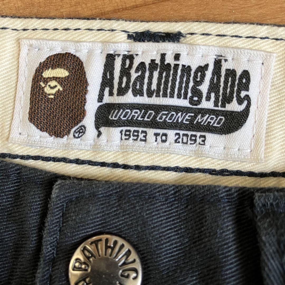 Bape A BATHING APE Baby Milo Chino Pants Navy L Size US 33 - 3 Thumbnail