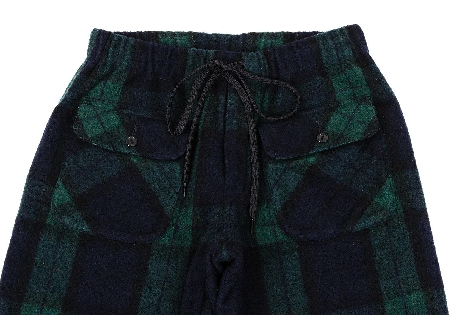 Ganryu Wool-Poly Check Bush Pants in Green Navy Size S Size US 36 / EU 52 - 2 Thumbnail