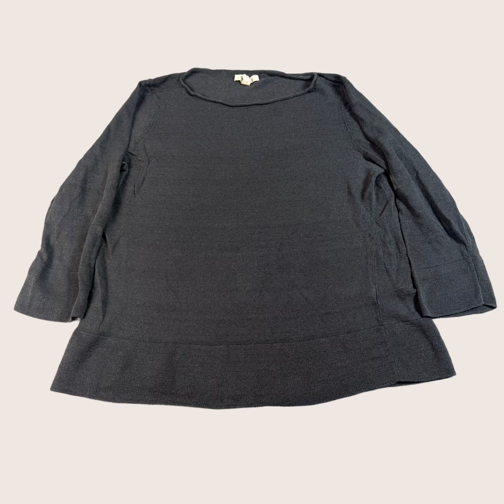 Eileen Fisher Eileen Fisher Shirt Women XS Gray Organic Linen Blend Lightweight Boat Neck 3/4 Sleeve Tunic Casual Spring Women XS Gray - EILEEN FISHER Shirt Size XS / US 0-2 / IT 36-38 - 1 Thumbnail