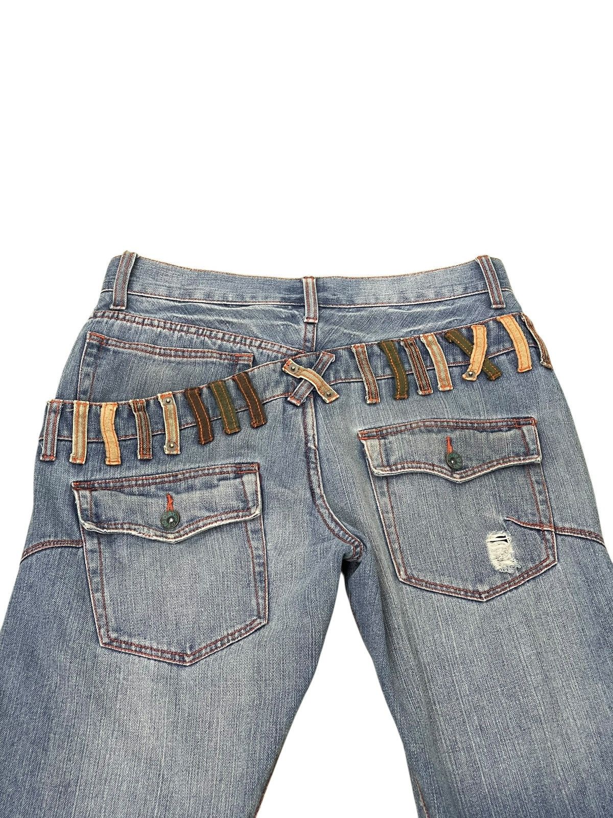 Japanese Brand Double Waist Jeans Browny Japan Distress Straight 1🟦9 Size US 31 - 6 Thumbnail