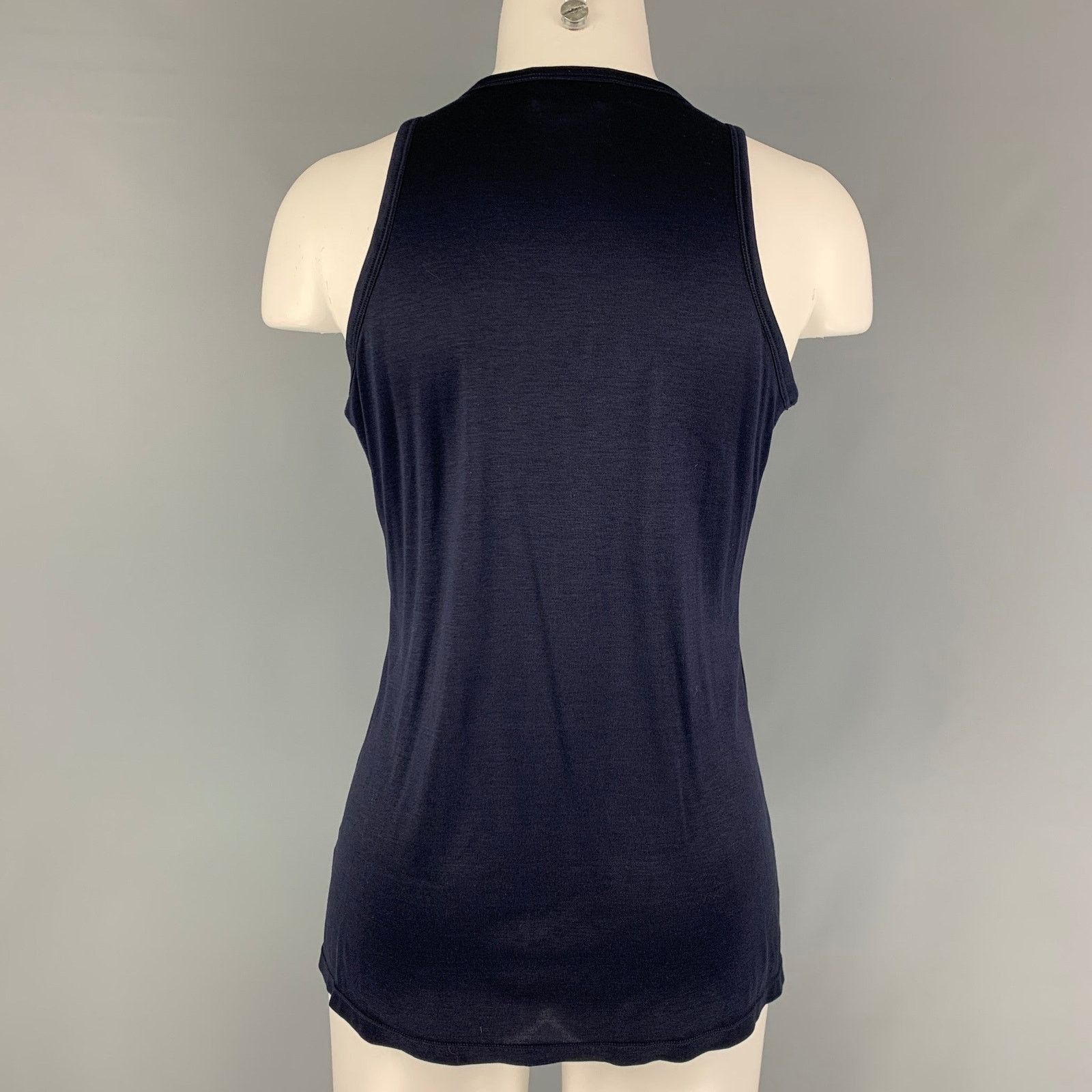 Other J.MENDEL Size 4 Navy Silk Mixed Fabrics Tank Dress Top Size S / US 4 / IT 40 - 3 Thumbnail