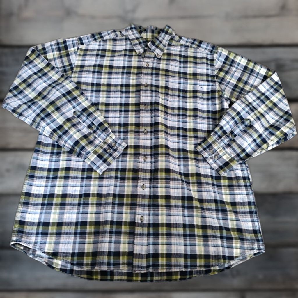 Eddie Bauer VINTAGE Eddie Bauer Men's Button-Down Shirt Long Sleeve XL Tall Blue Plaid Casual Outdoor Hunting Fishing Size US XL / EU 56 / 4 - 1 Thumbnail