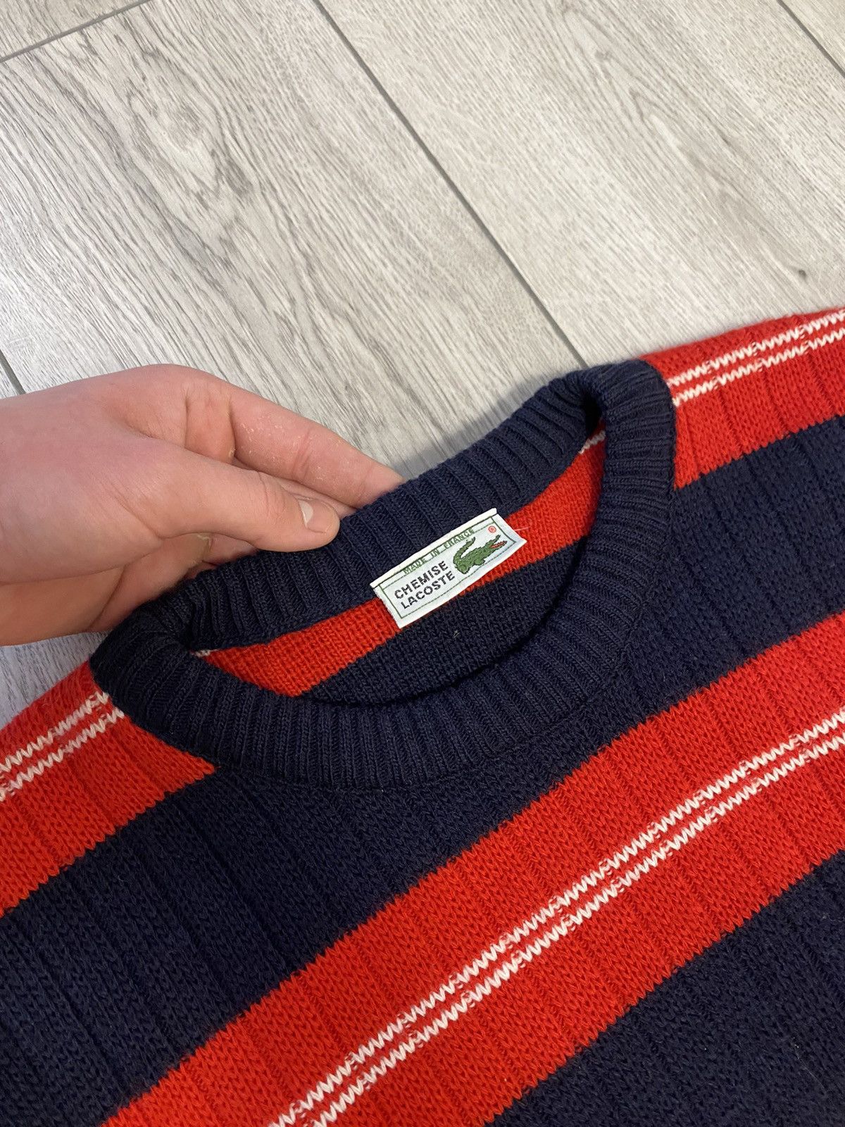 Lacoste Vintage Lacoste Chemise Y2K striped knitted sweater 90’s Size US XL / EU 56 / 4 - 4 Thumbnail