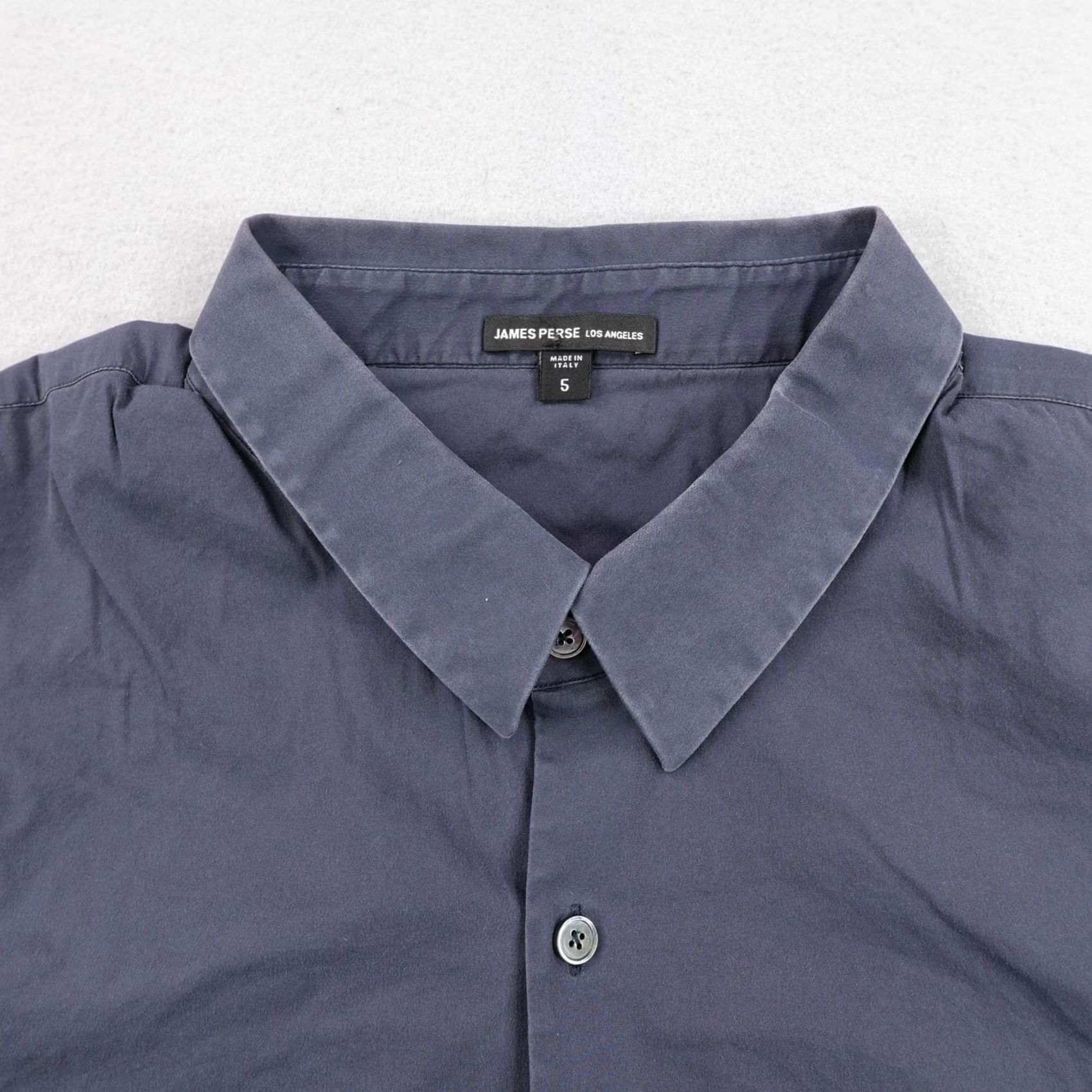 James Perse James Perse Shirt Men Blue Button Up Stretch Poplin Dress Shirt XL Size 46R - 2 Thumbnail