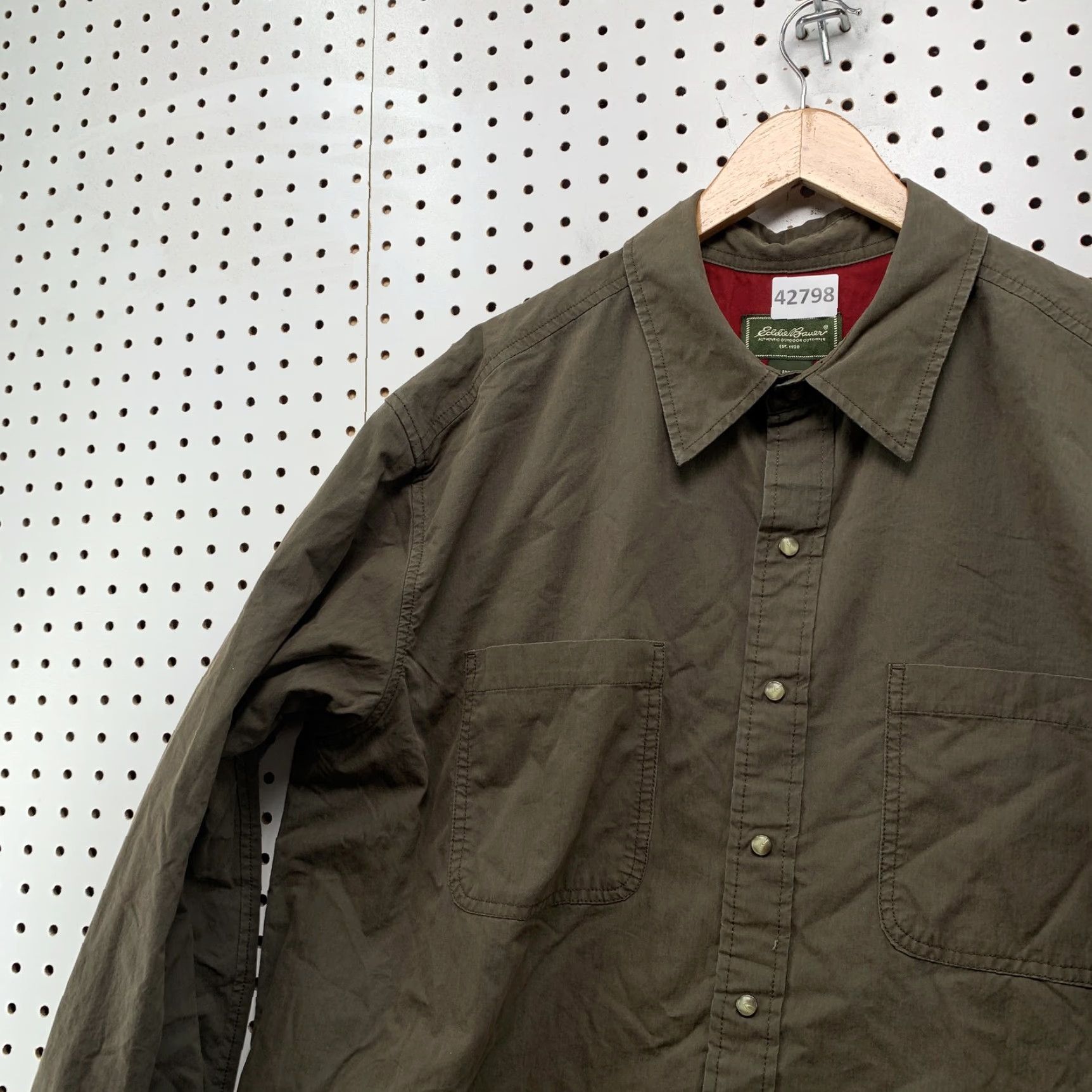 Eddie Bauer Eddie Bauer Outdoor Button-Up Shirt Shacket Men’s LT Large Tall Lined Green Casual Size US L / EU 52-54 / 3 - 7 Thumbnail