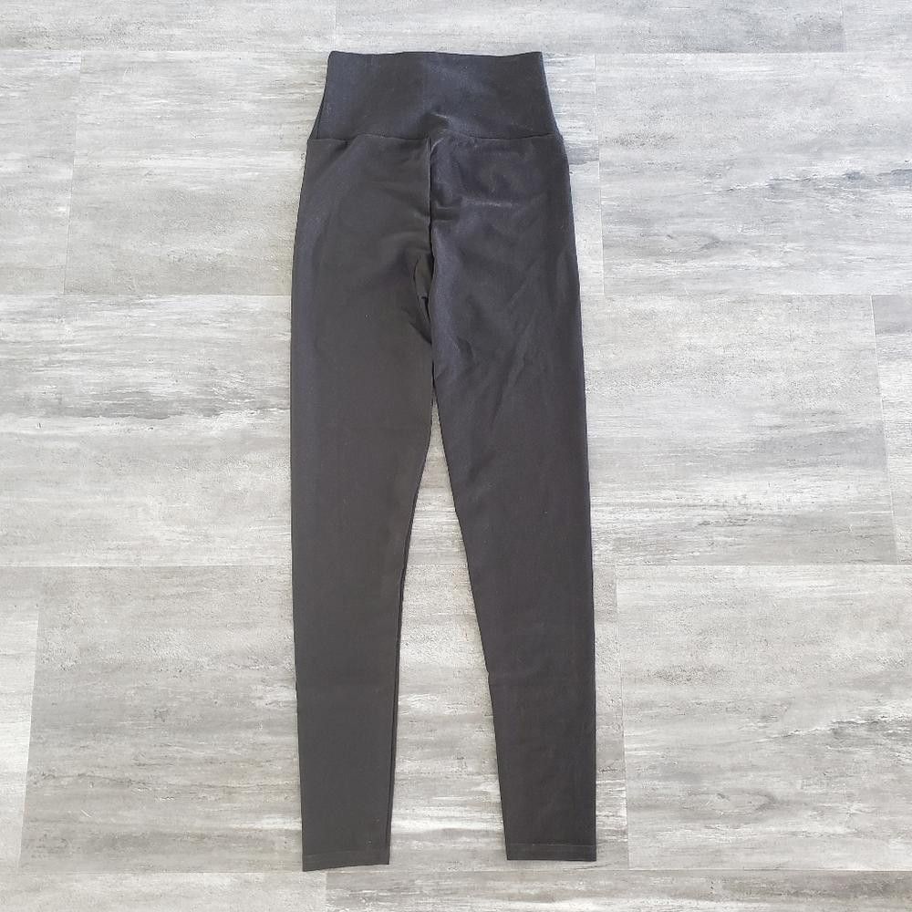 Designer Black Shimmer High Waisted Skin Legging Size 30" / US 8 / IT 44 - 2 Thumbnail