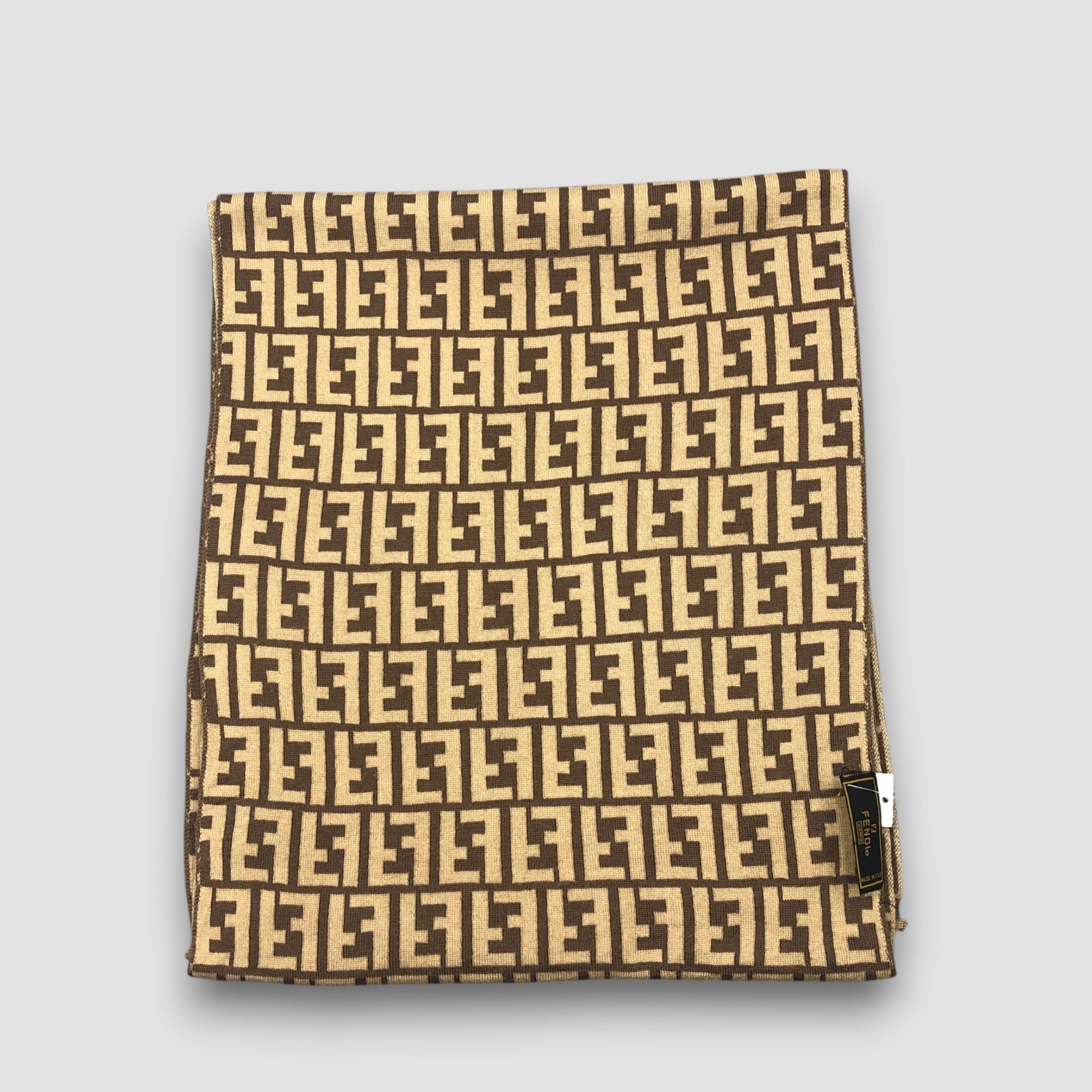 Fendi Vintage Fendi Scarf Muffler Wool FF Zucca Monogram Scarves Size ONE SIZE - 2 Thumbnail