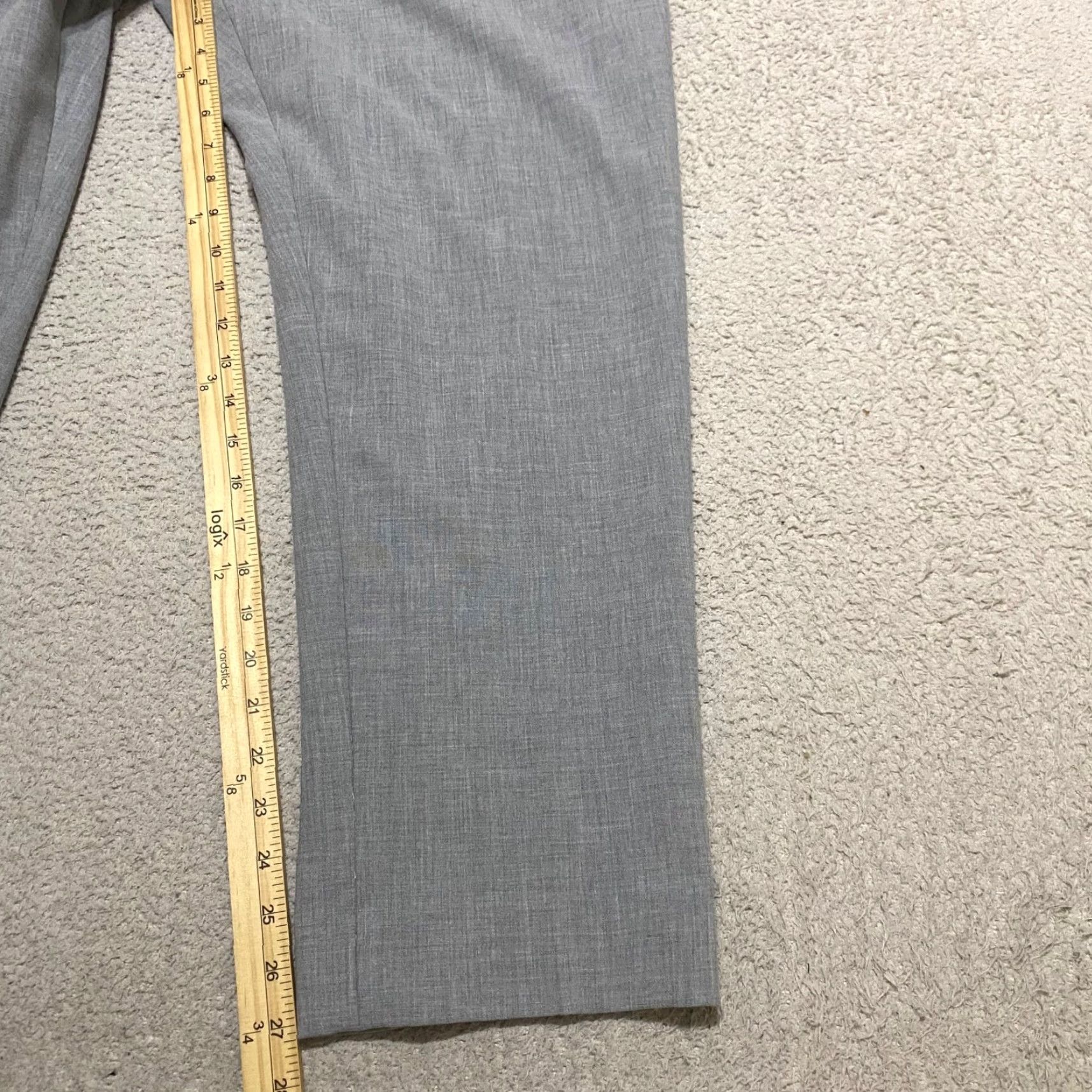 Talbots Talbots Dress Pants Womens Solid Gray Signature Straight High Rise Office/Workwear - 16 Regular Inseam 27 in Gray Front/Back Stretch Pant Size 38" / US 16 / IT 52 - 6 Thumbnail