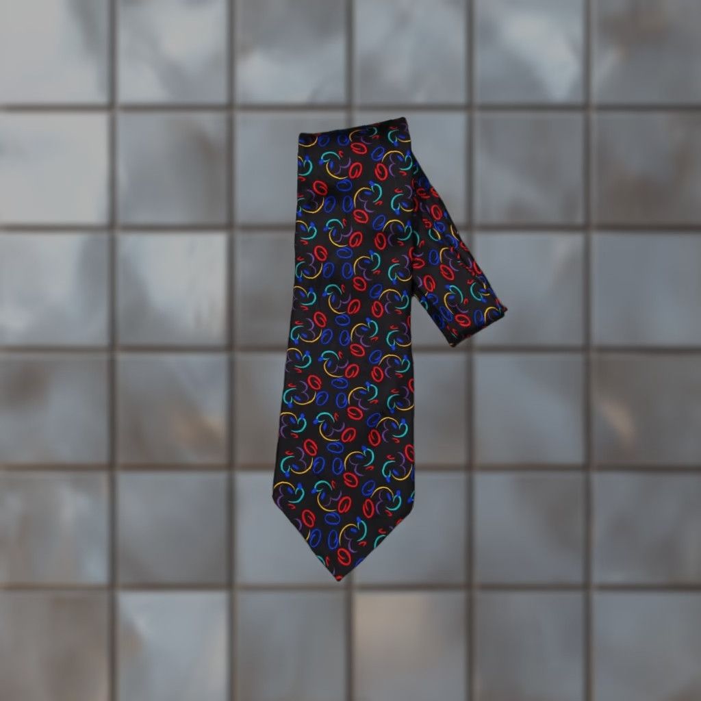 Disney Walt Disney World Mens Classic Neck Tie Black Silk Size ONE SIZE - 1 Thumbnail