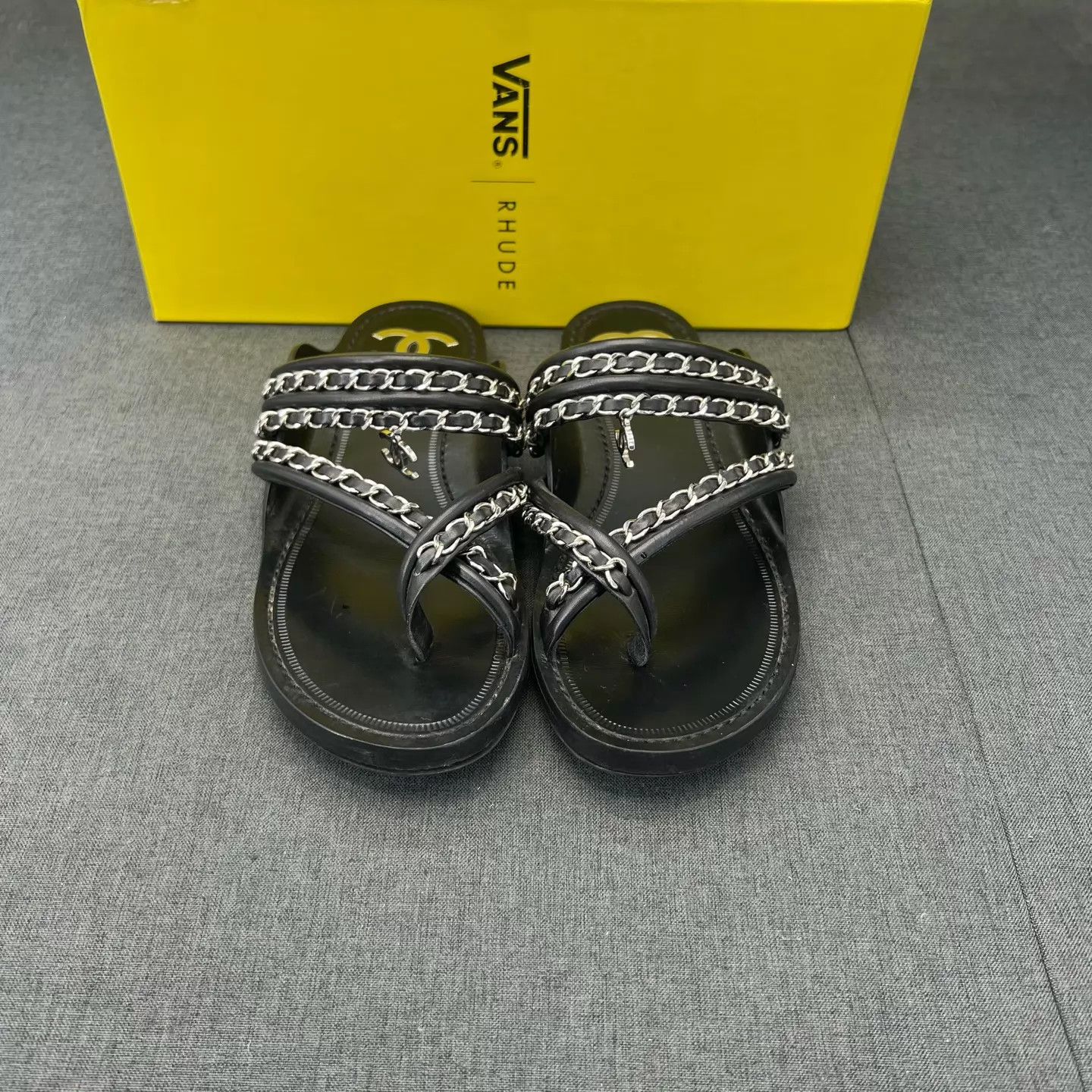 Chanel Chanel Black Leather Bag Chain Size 38 With Box Size US 7.5 / IT 37.5 - 3 Thumbnail