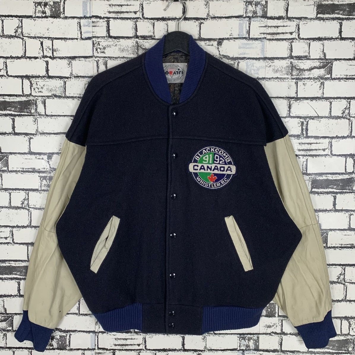 Designer 90s Ski Wolrd Cup Blackcomb Whistler Varsity Jacket Size US M / EU 48-50 / 2 - 1 Thumbnail