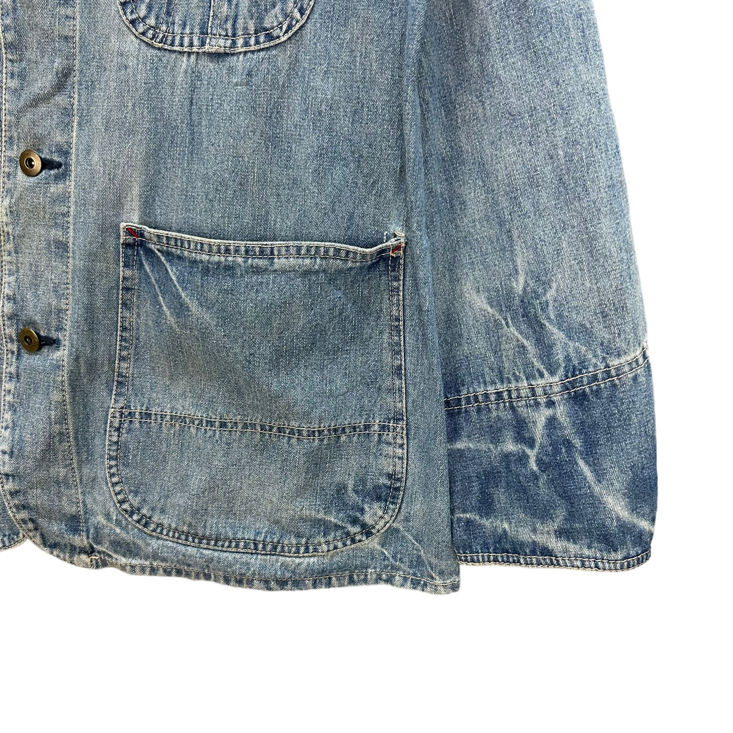 Japanese Brand US NAVAL WASHED DENIM CHORE JACKET #7985-195 Size US L / EU 52-54 / 3 - 6 Thumbnail