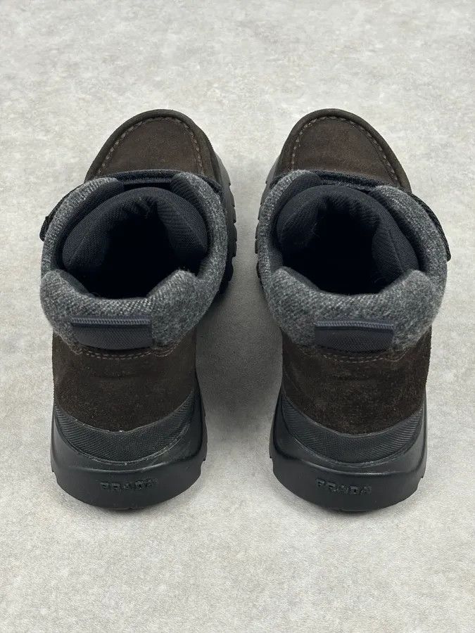 Prada 2000s Prada Brown Suede Leather Velcro Boots Size US 7 / EU 40 - 9 Thumbnail