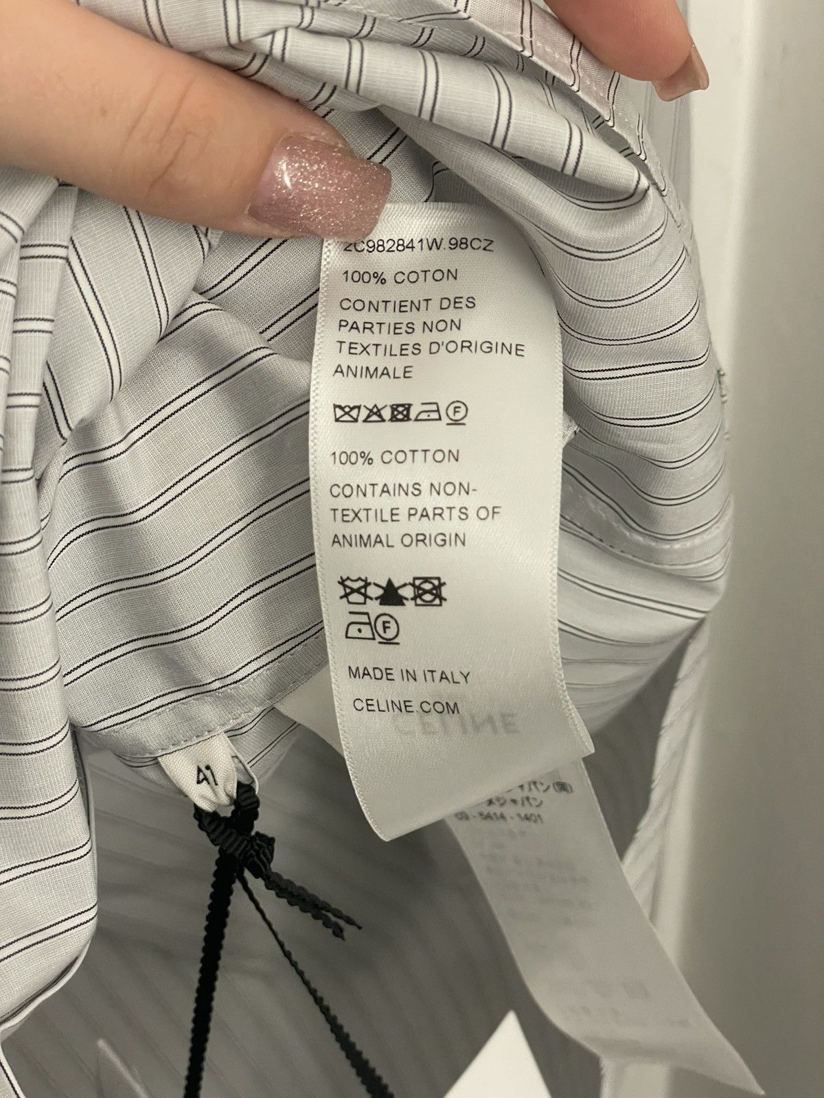 Celine LOOSE SHIRT IN STRIPED COTTON POPLIN Size US L / EU 52-54 / 3 - 4 Thumbnail