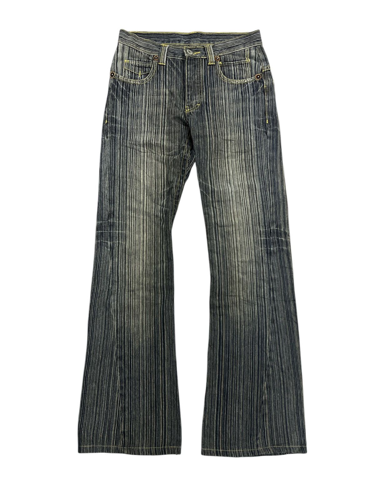 Hysteric Glamour FLARED🔥IKCA STRIPE DISTRESSED DENIM PANT Size US 29 - 1 Thumbnail