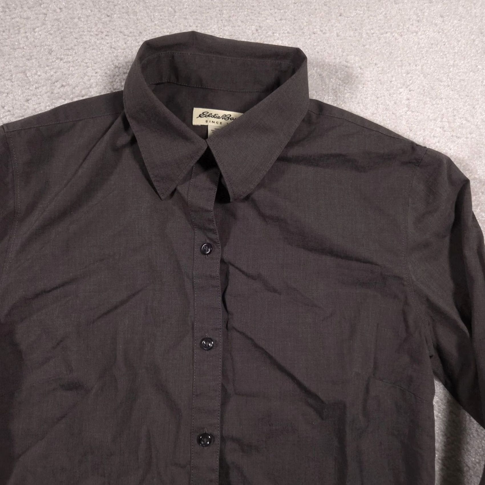 Eddie Bauer Eddie Bauer Shirt Womens S Gray Button Front Long Sleeve Cotton Top Size S / US 4 / IT 40 - 3 Thumbnail