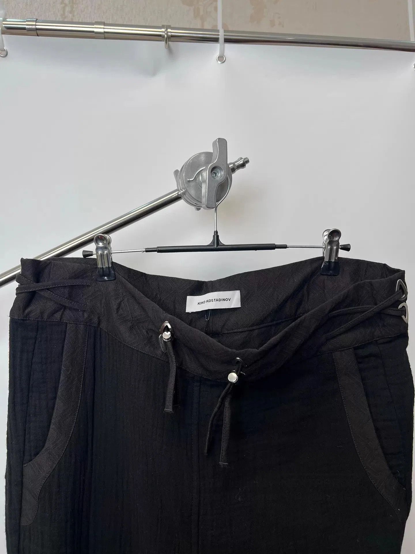 Kiko Kostadinov Black Casual Pants with Lace-Up Ankle Detail Size 32. Size US 32 / EU 48 - 3 Thumbnail