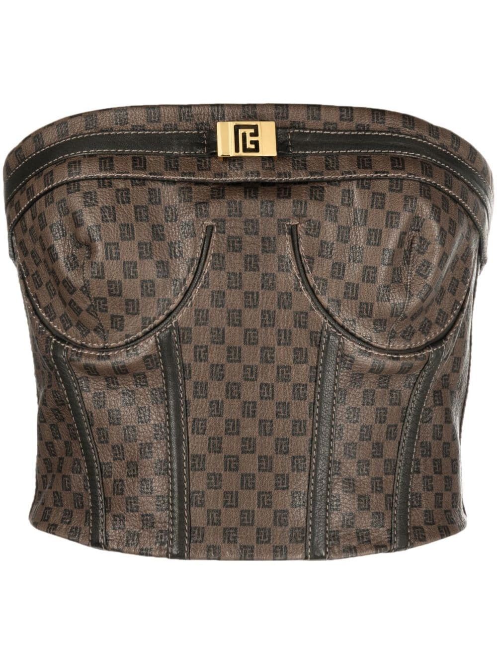 Balmain o1y0625 Bustier in Brown Size M / US 6-8 / IT 42-44 - 1 Thumbnail