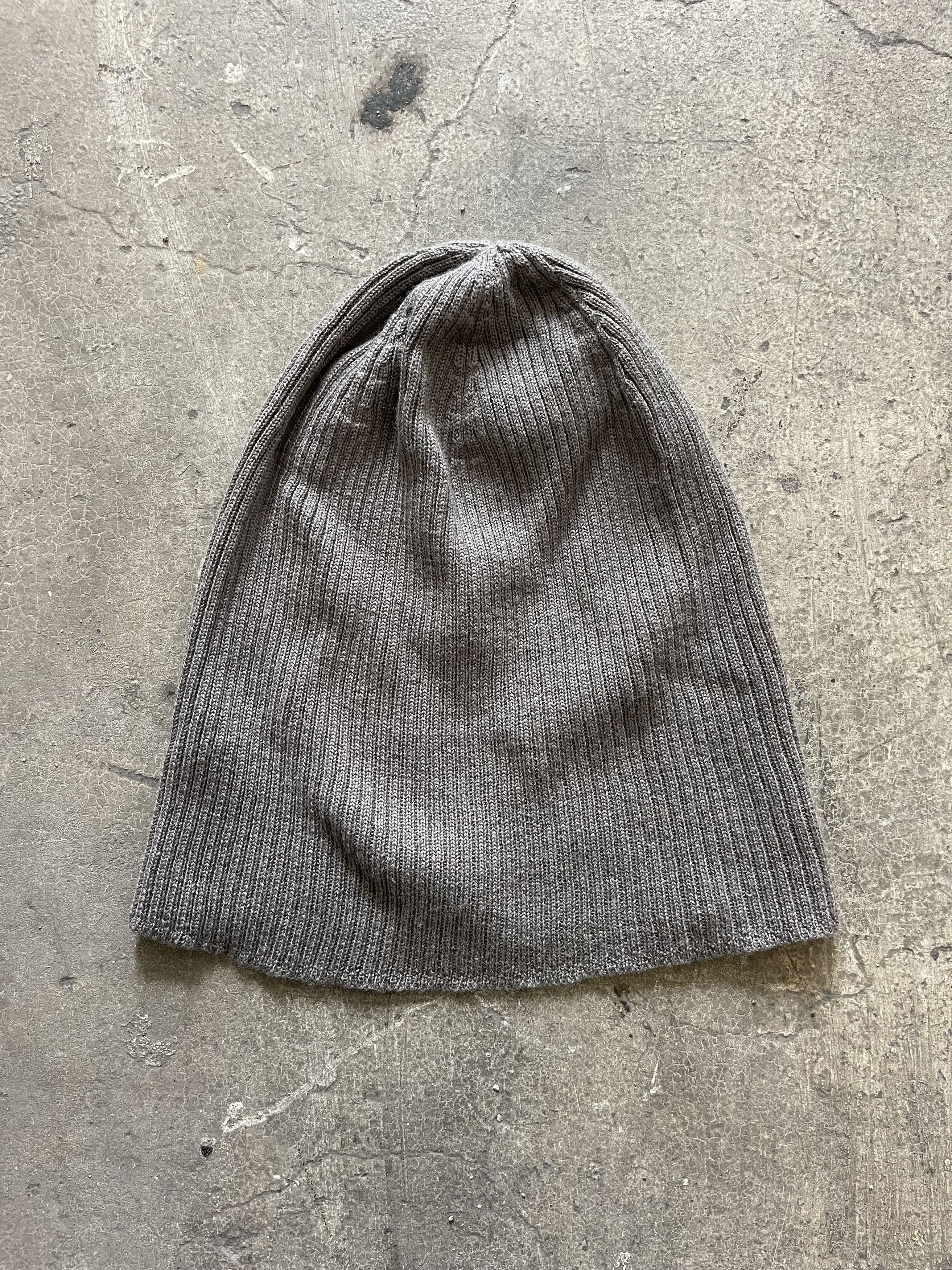 image of Rick Owens Fw21 Virgin Wool Beanie in Grey, Men's