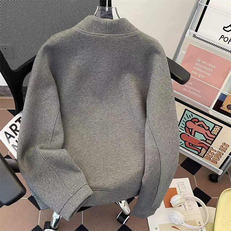 Vintage Grey Quarter Zip Sweatshirt | Minimalist Streetwear Size US M / EU 48-50 / 2 - 3 Thumbnail
