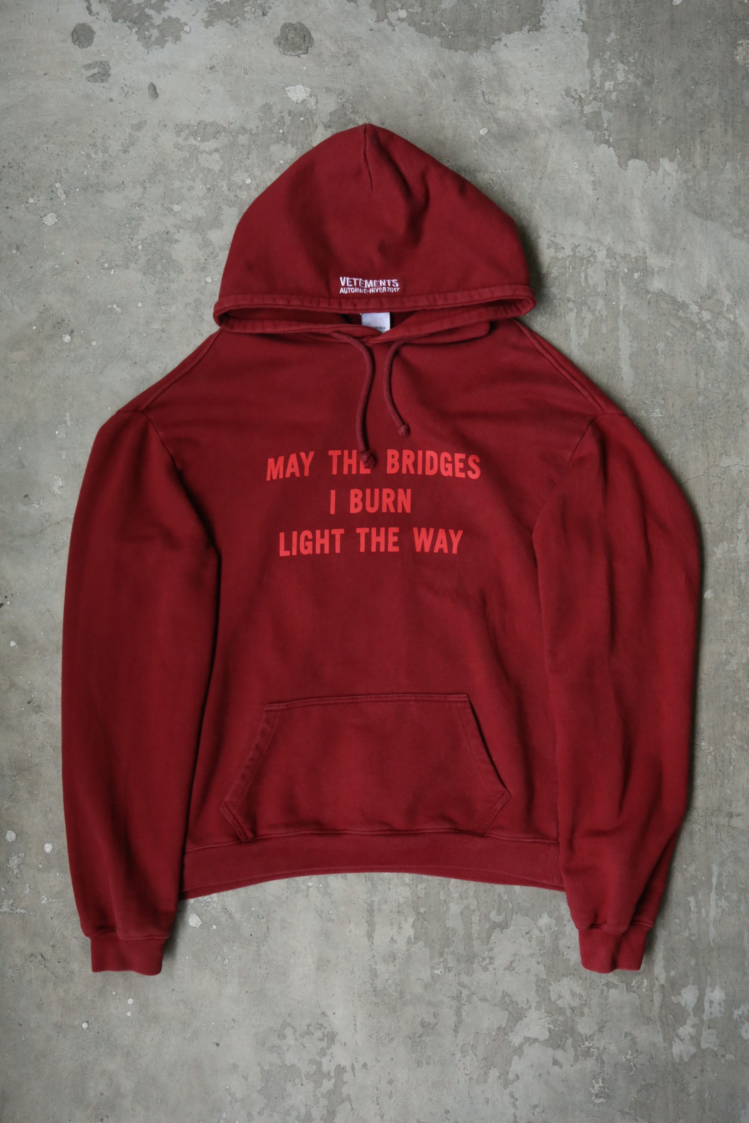 Vetements May The Bridges I Burn/Antwerpen split hoodie | Grailed