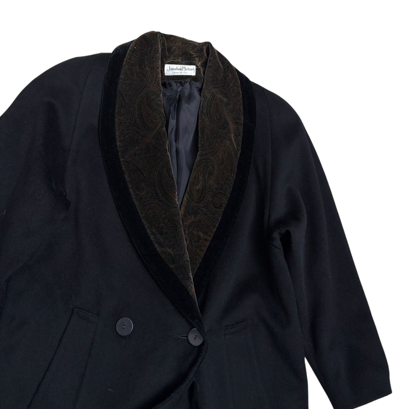 Other VINTAGE JONATHAN MICHAEL Wool Trench Retro Pea Coat Large Size L / US 10 / IT 46 - 3 Thumbnail