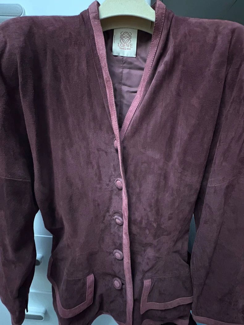 Loewe LOEWE suede dark burgundy jacket Size M / US 6-8 / IT 42-44 - 3 Thumbnail
