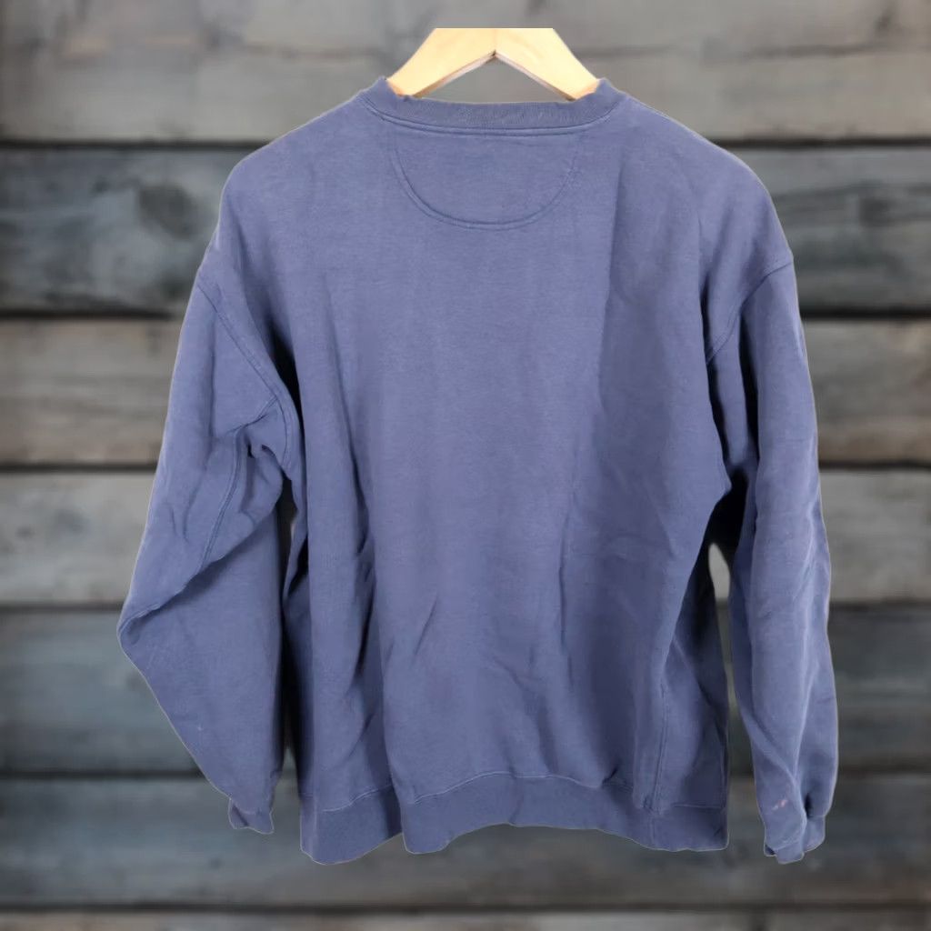 Vintage Lost Terrain Sweatshirt Men Large Blue Scenic Nature Motif Crewneck VTG 90s Outdoor Graphic Print Heavyweight Fleece Pullover Deer Fishing Ancient Size US L / EU 52-54 / 3 - 1 Thumbnail
