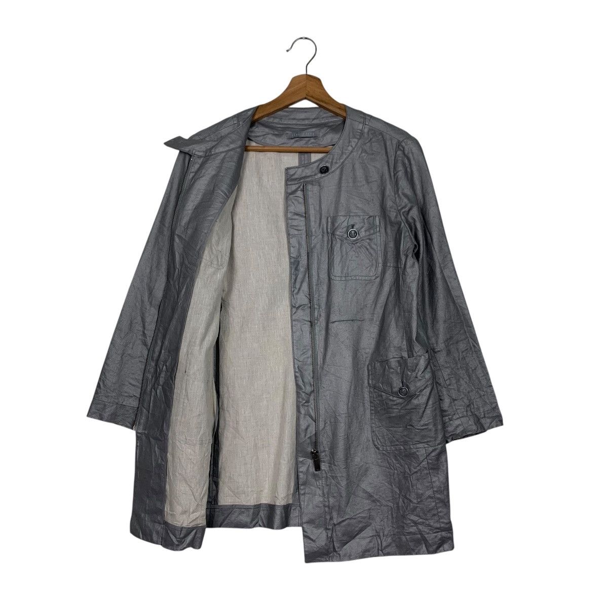 Theory THEORY LUXE Silver Grey Linen Jacket #2804-C127 Size M / US 6-8 / IT 42-44 - 9 Thumbnail