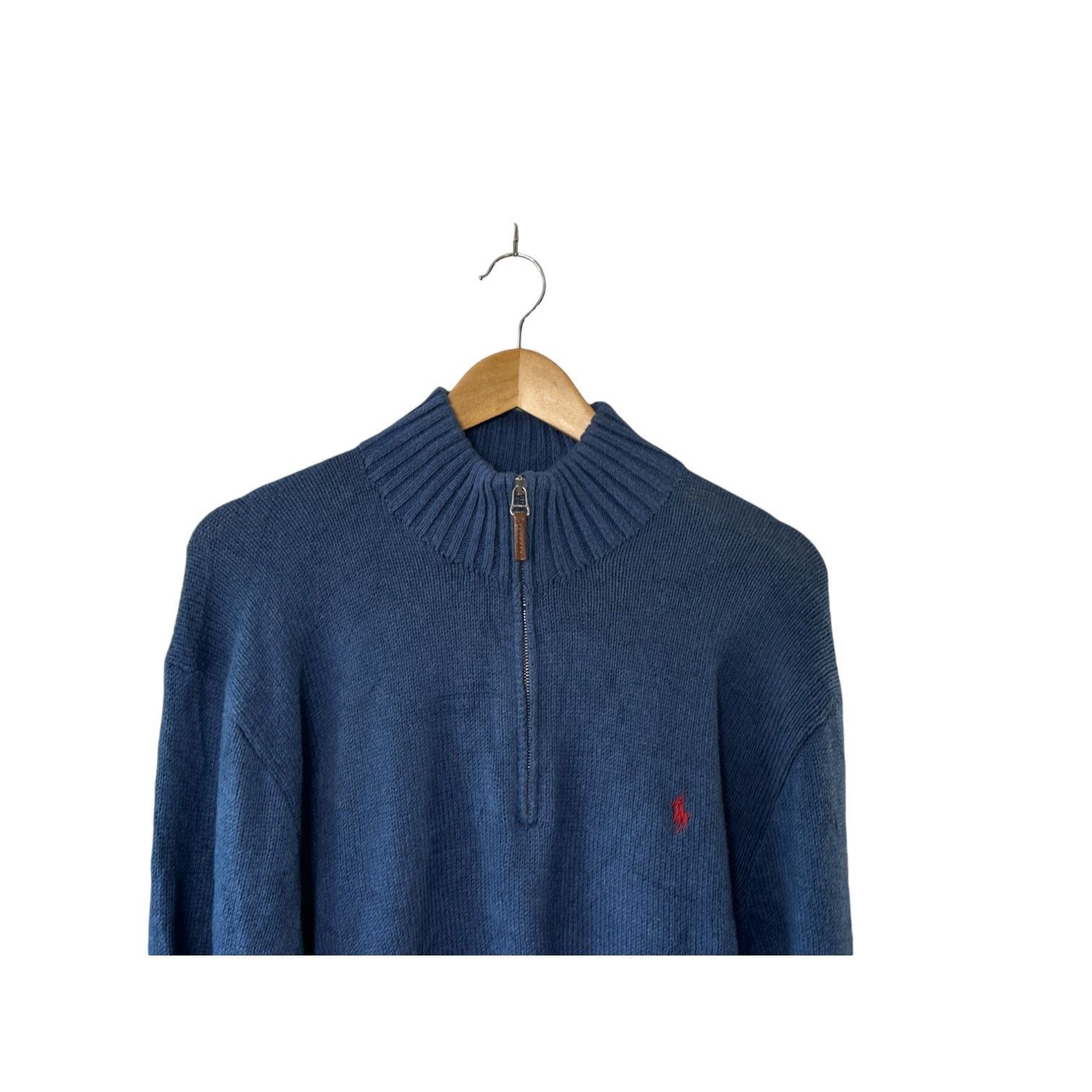 Ralph Lauren Polo Ralph Lauren Blue 1/4 Zip 100% Cotton Sweater Mens XXL Size US XXL / EU 58 / 5 - 2 Thumbnail