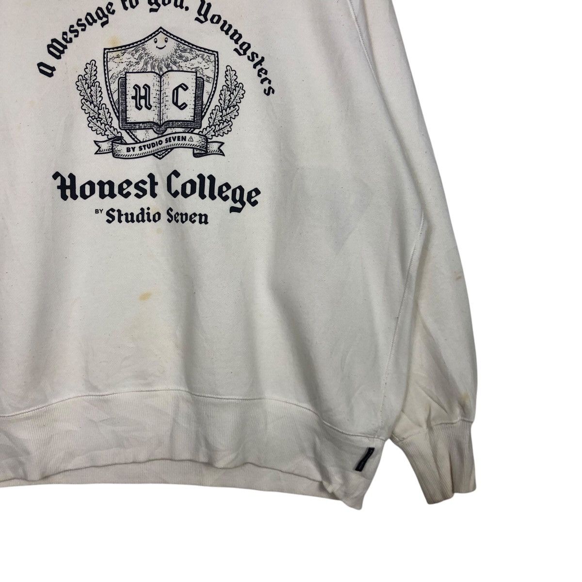GU 📌Vintage Sweatshirt Honest College Studio Seven Big Logo Size US L / EU 52-54 / 3 - 6 Thumbnail