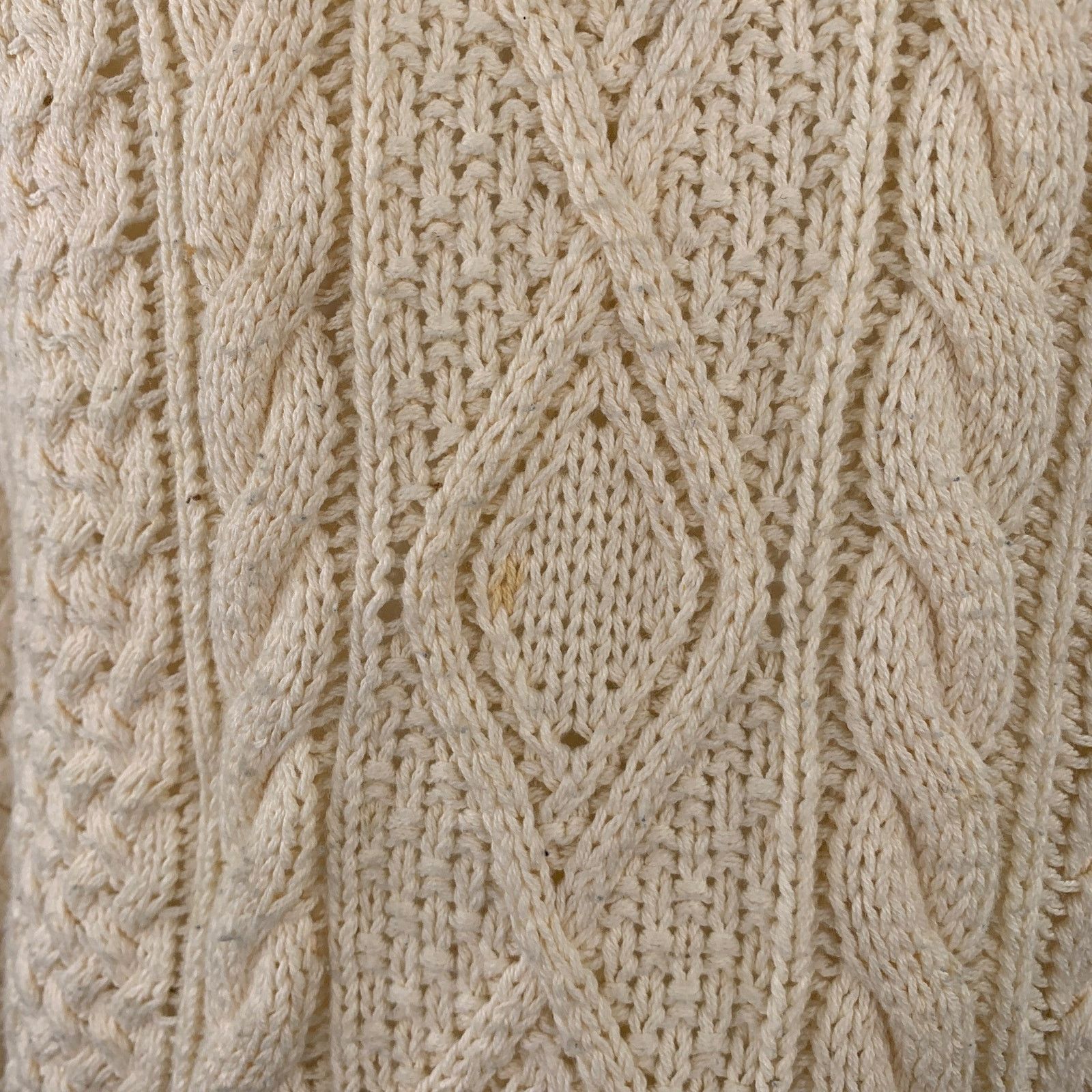 Polo Ralph Lauren Size L Cream Cable Knit Cotton Crew Neck Sweater Size US L / EU 52-54 / 3 - 4 Thumbnail