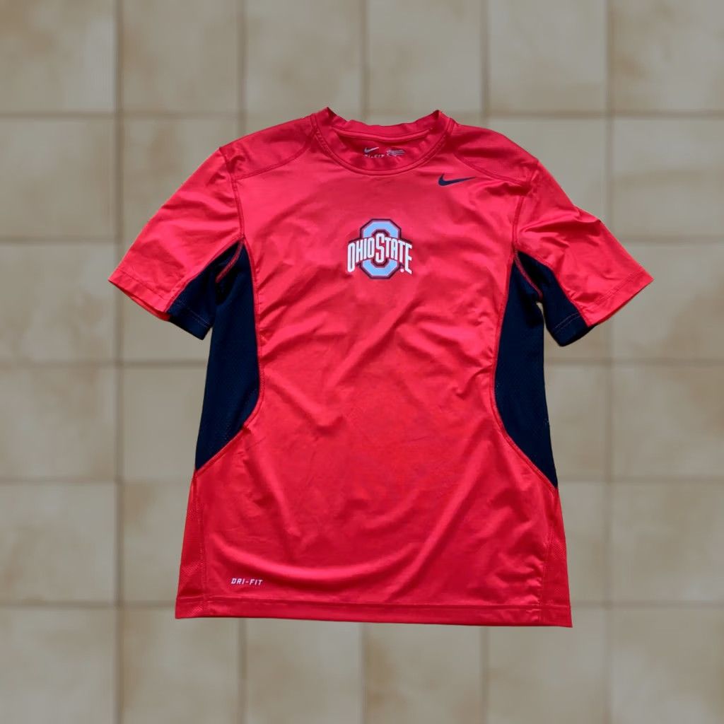 Nike Nike Ohio State Shirt Mens Sz M Red Pro Combat Hypercool Fitted Workout Gym T-Shirt Crew Neck Short Sleeve Size US M / EU 48-50 / 2 - 1 Thumbnail