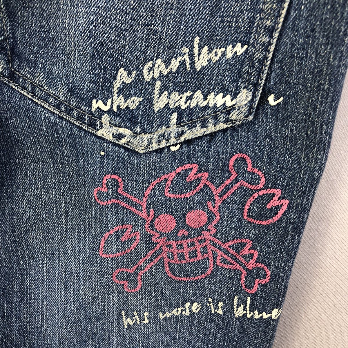 Anime Vintage 00s Anime One Piece “Chopper” Graphic Blue Denim Size US 30 / EU 46 - 14 Thumbnail