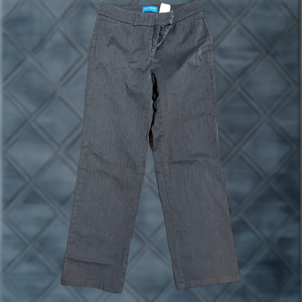 Dockers DOCKERS Women's Khakis Size 4 Short Gray Mid Rise Straight Leg Size 27" / US 4 / IT 40 - 1 Thumbnail