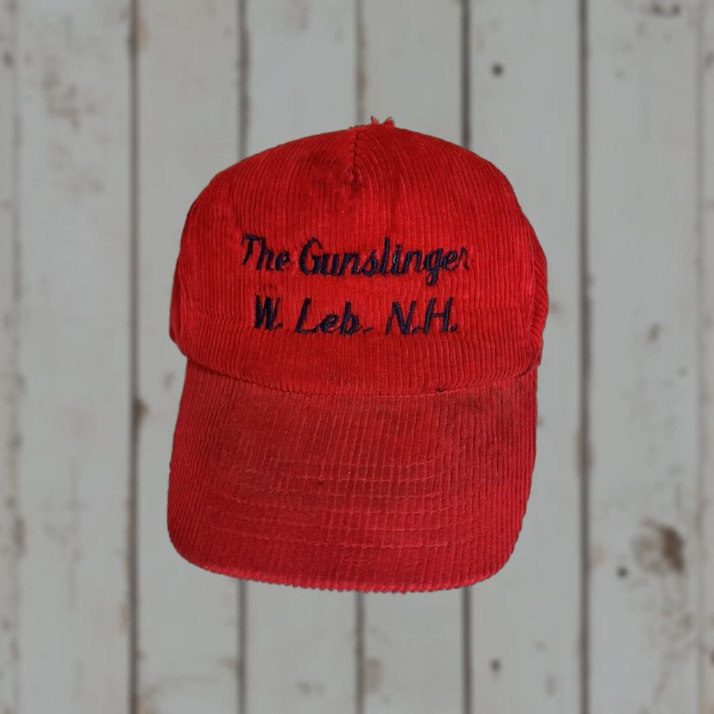 Vintage VINTAGE Corduroy Bar W. Lebanon NH Distressed Small SnapBack Men S Red Snapback Hats Size ONE SIZE - 1 Thumbnail