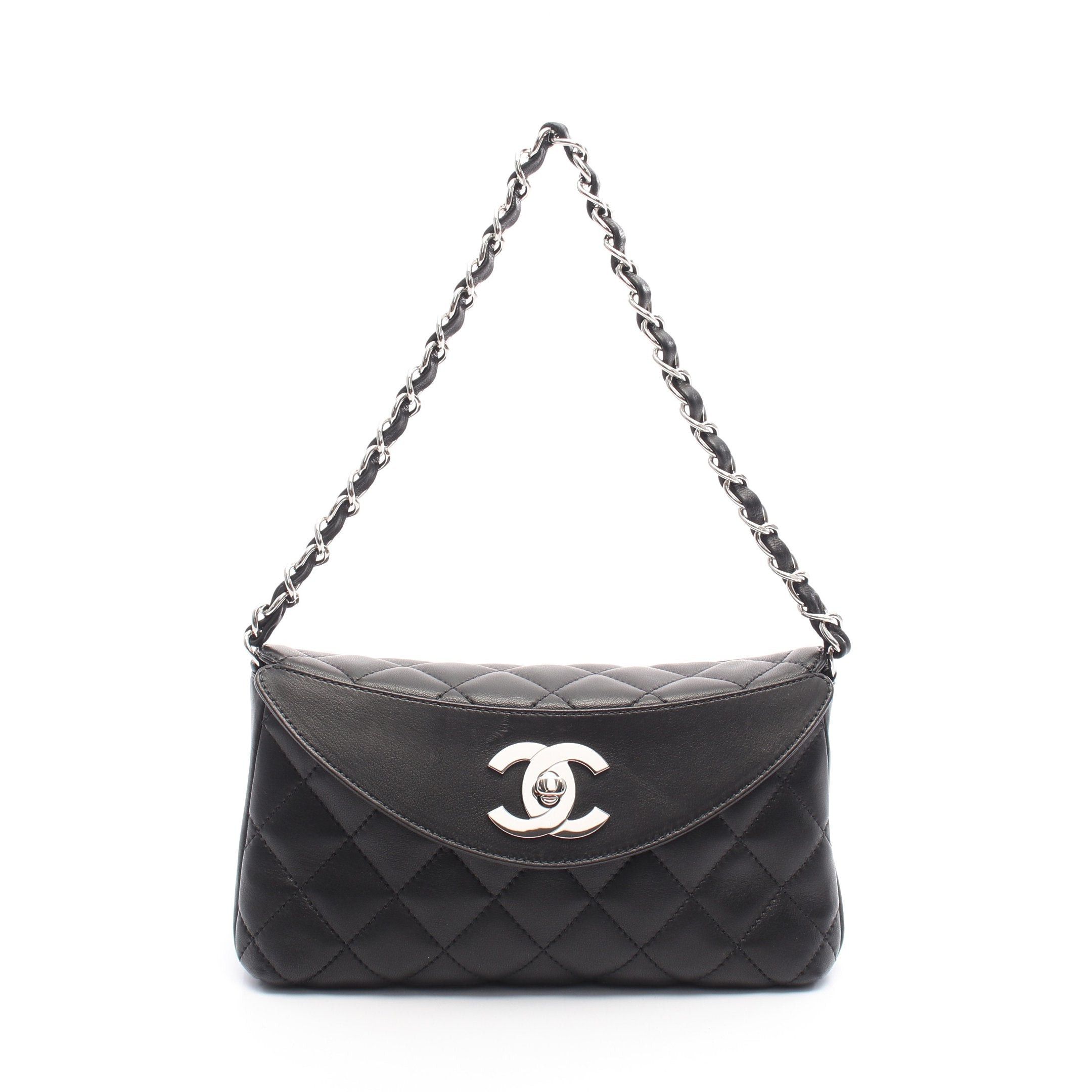 Chanel Chanel Matelasse Chain Shoulder Bag Lambskin Black Silver Hardware Size ONE SIZE - 1 Thumbnail
