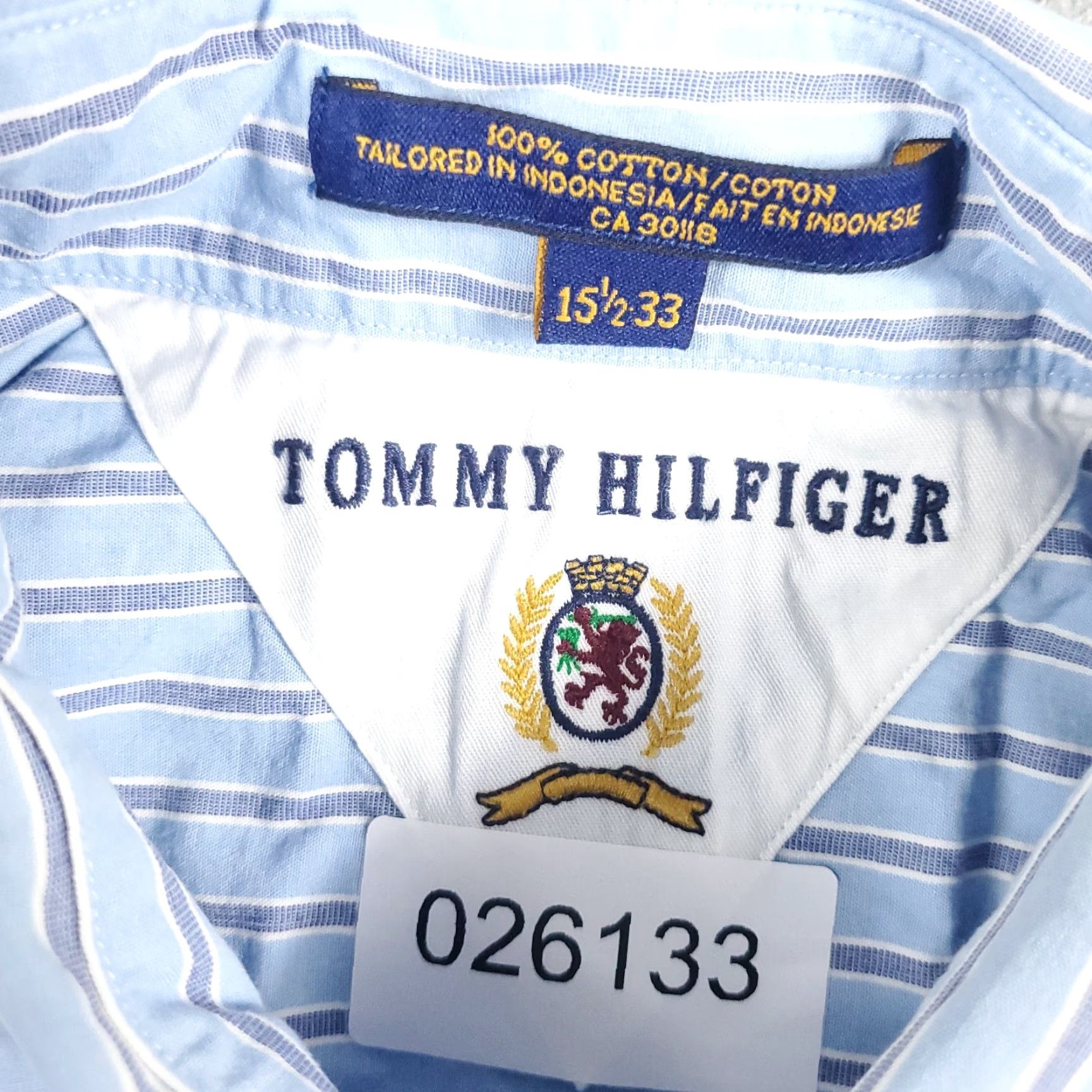 Tommy Hilfiger Tommy Hilfiger Shirt Mens 15.5 Blue Striped Dress Button Up Long Sleeve Size 40R - 7 Thumbnail