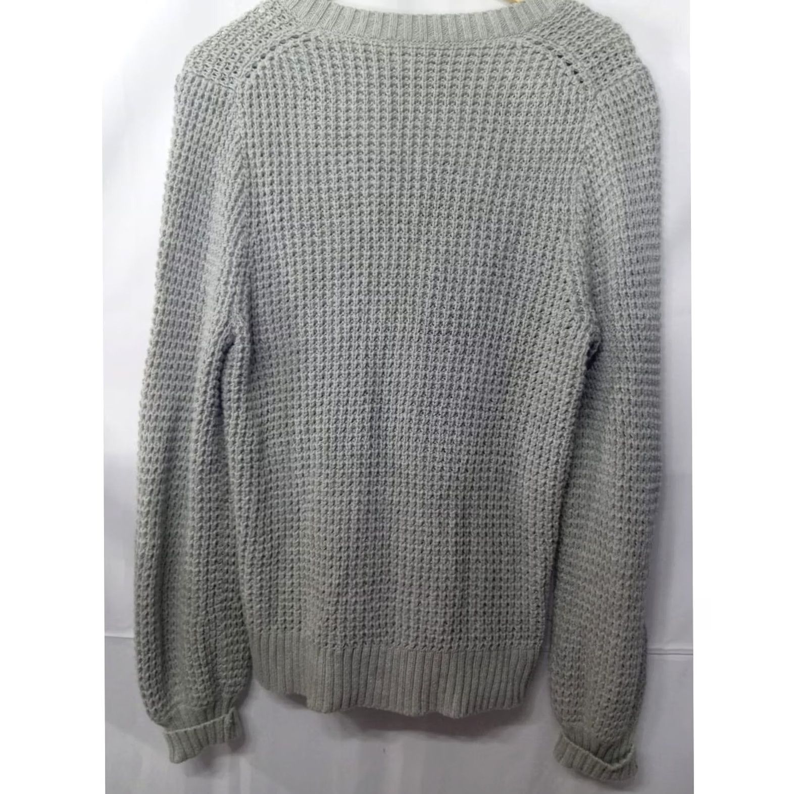 J.Crew J.Crew Cotton Knit V-Neck Sweater Light Gray | Size L | Women | Pullover Shirt? Size L / US 10 / IT 46 - 2 Thumbnail
