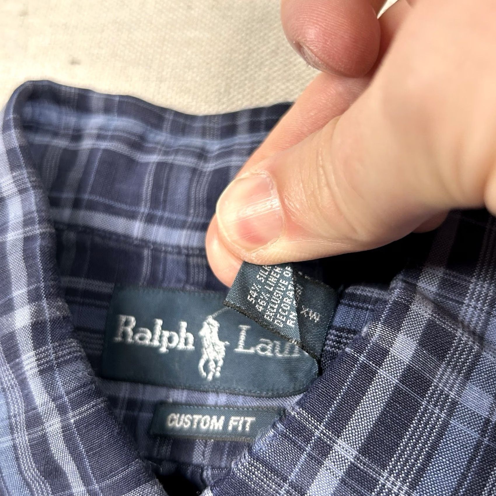 Ralph Lauren Ralph Lauren Shirt Mens L Silk Linen Blend Button Down Plaid Navy Blue Beachy Size US L / EU 52-54 / 3 - 5 Thumbnail