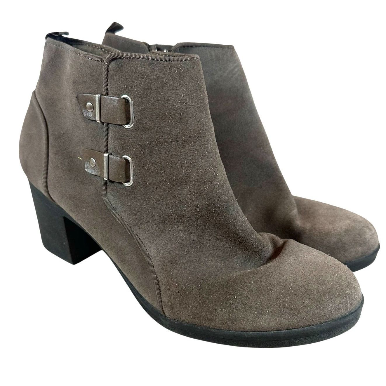 Clarks Clarks Taupe Suede Leather Booties Ankle Boots Heels 10 Size US 10 / IT 40 - 1 Thumbnail