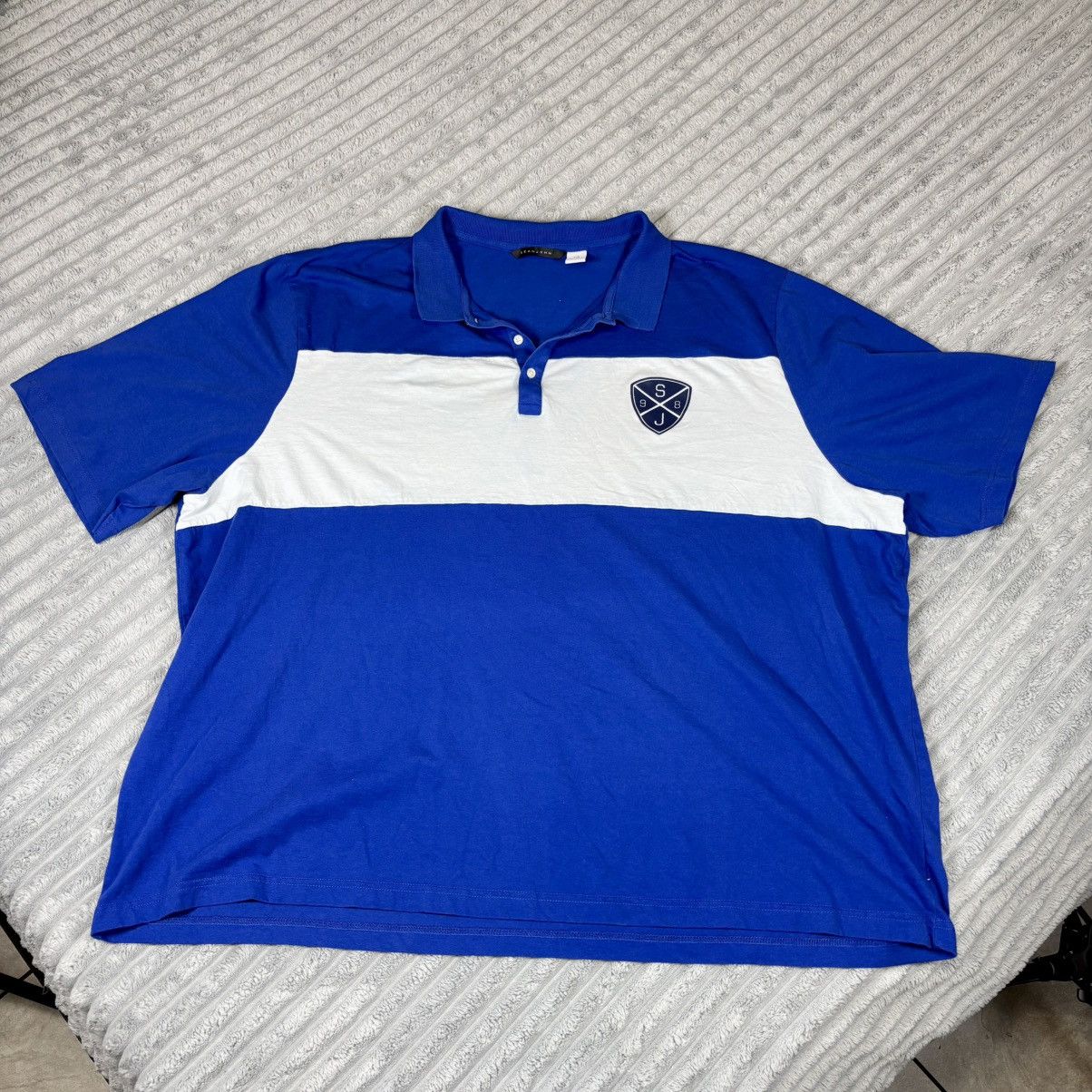 Sean John SEAN JOHN MENS POLO SHIRT Blue White 5XB VINTAGE Size US XXL / EU 58 / 5 - 1 Thumbnail