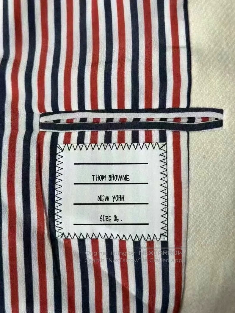 Thom Browne Thom Browne Fringed Striped Blazer Size 36S - 4 Thumbnail