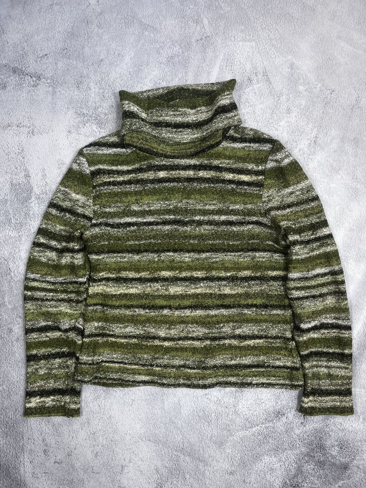 Vintage Vintage Y2K striped turtleneck sweater 00s old money style Size M / US 6-8 / IT 42-44 - 1 Thumbnail