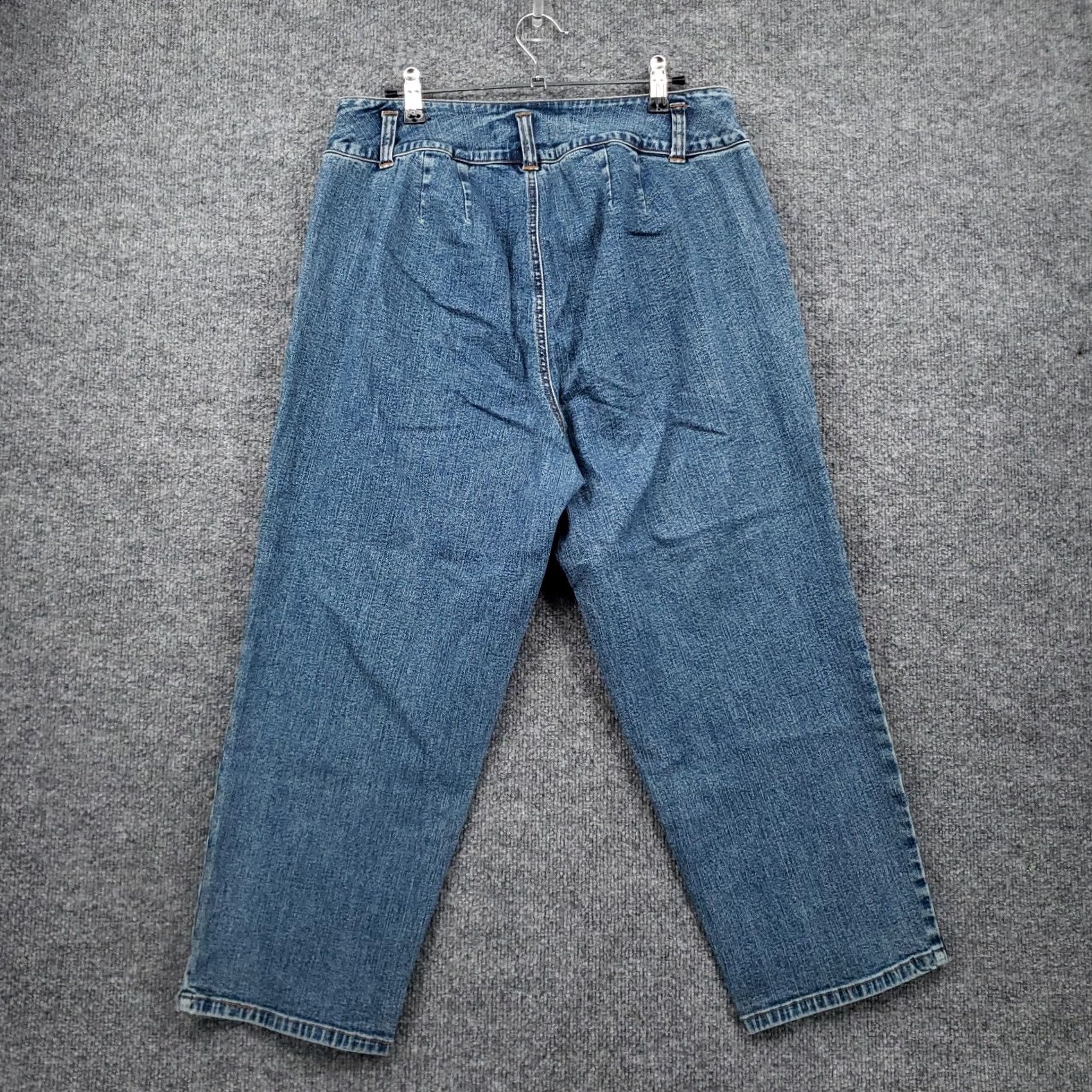 Vintage Venezia Jeans Womens 14 High Rise Cropped Blue Denim Zip Closure Rinse Wash Size 36" / US 14 / IT 50 - 2 Thumbnail