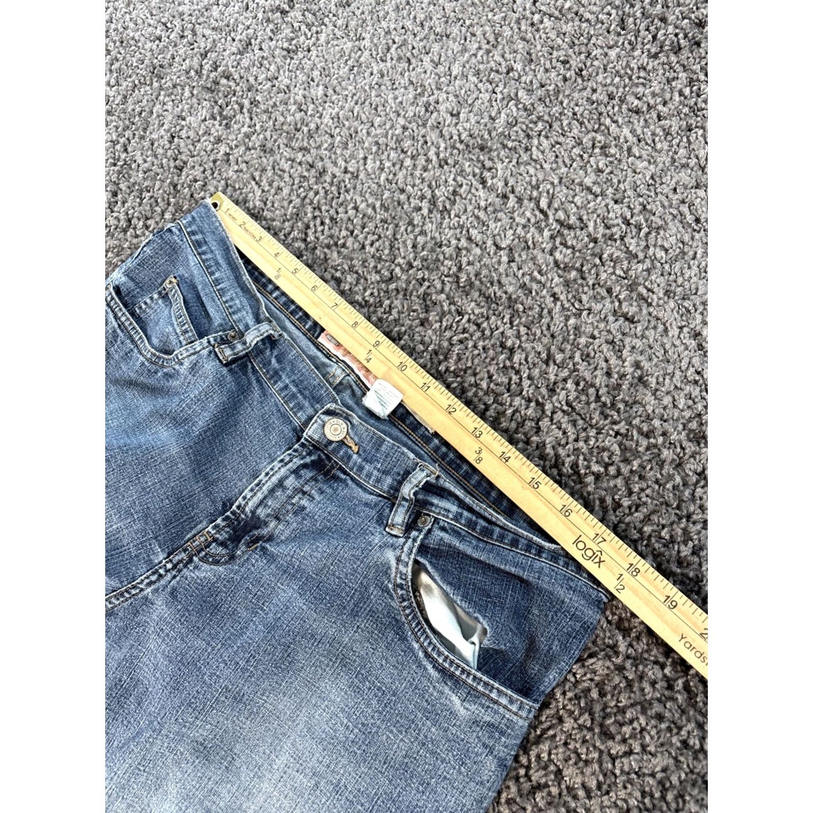 Old Navy VINTAGE Old Navy Jeans Womens Bootcut Distressed Low Rise Blue 36x29 Med Wash 28in Inseam Mens? No Size 25" / US 0 / IT 36 - 4 Thumbnail