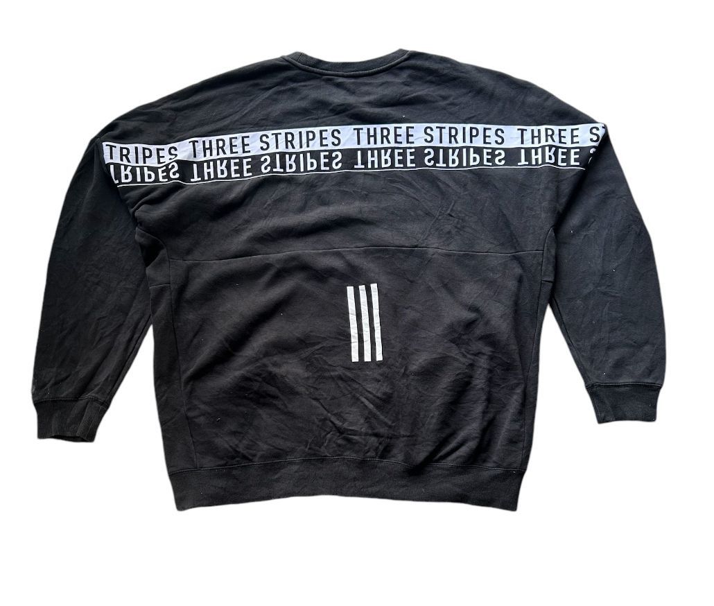 Adidas Vintage Adidas tripes three stripes baggy design sweater Size US XL / EU 56 / 4 - 1 Thumbnail