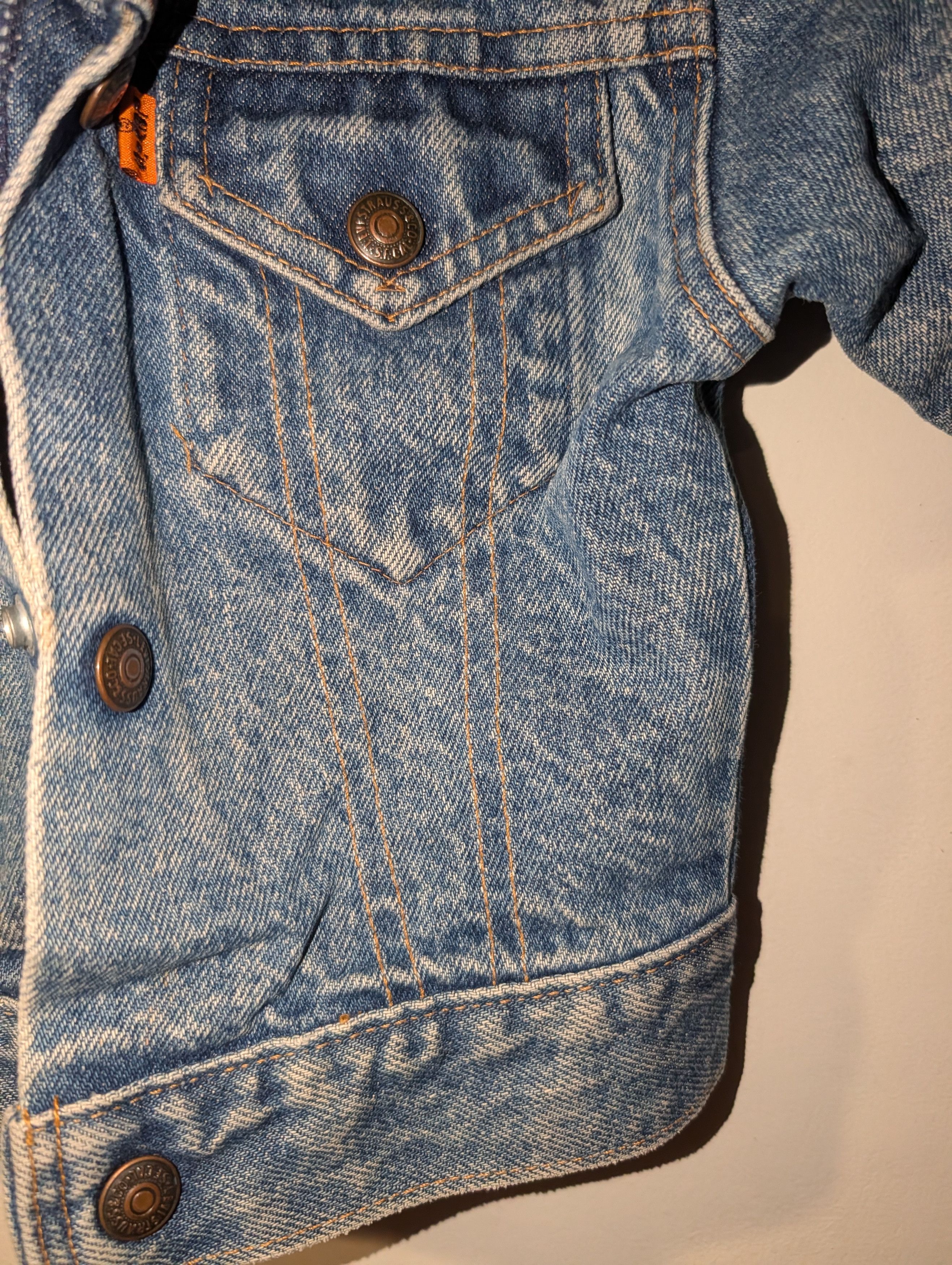 Levi's Vintage 70s Little Levi’s Denim Trucker Jacket Orange Tab 4T Size US S / EU 44-46 / 1 - 8 Thumbnail
